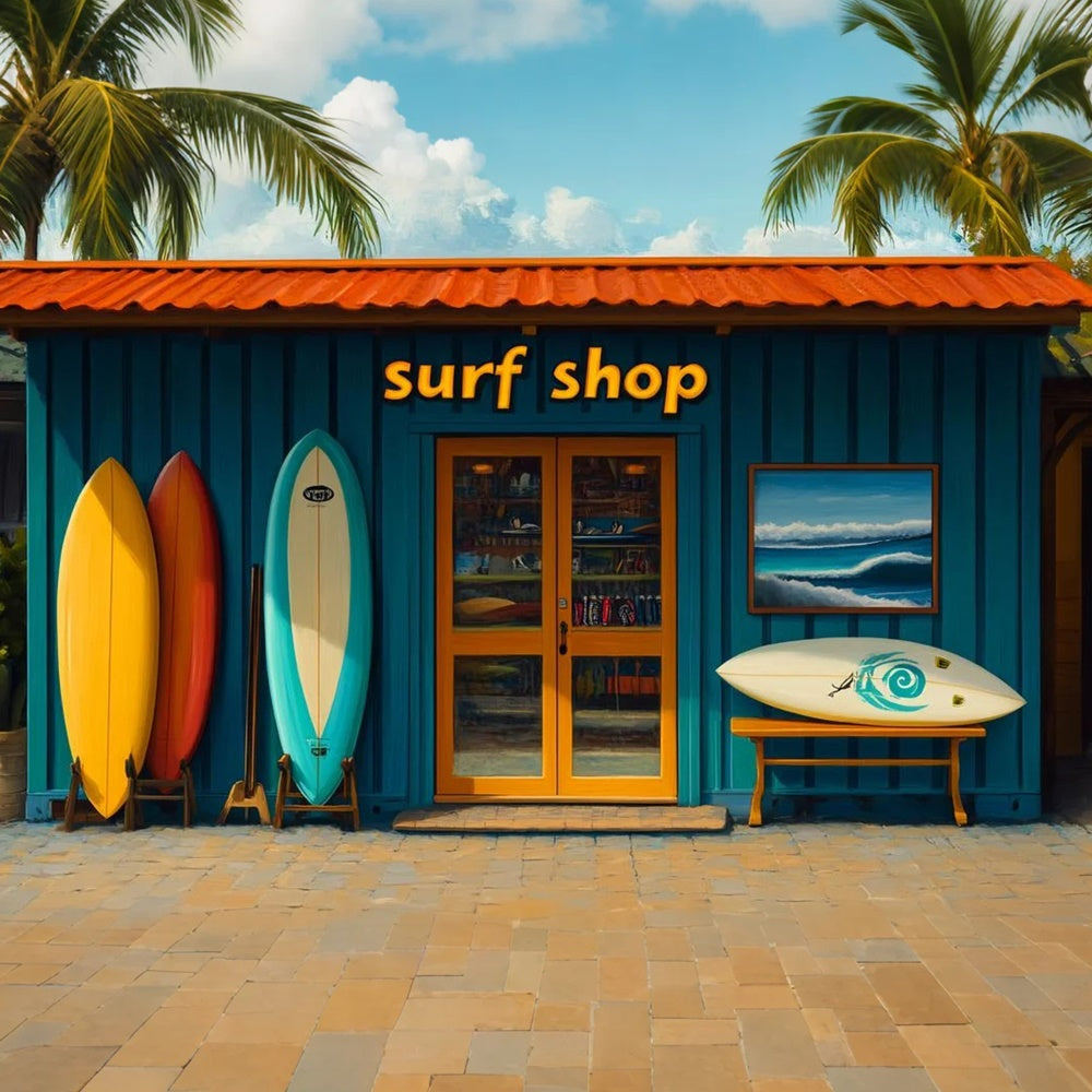 Summer Backdrops Colorful Surfboards Beach Shop Backdrop UK CSH5-91