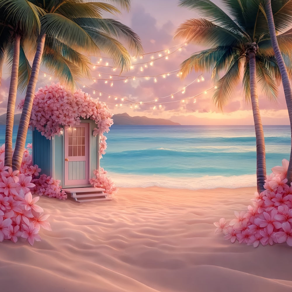 Tropical Backdrop Flowers Cottage Coastline Summer Backdrop UK CSH5-93
