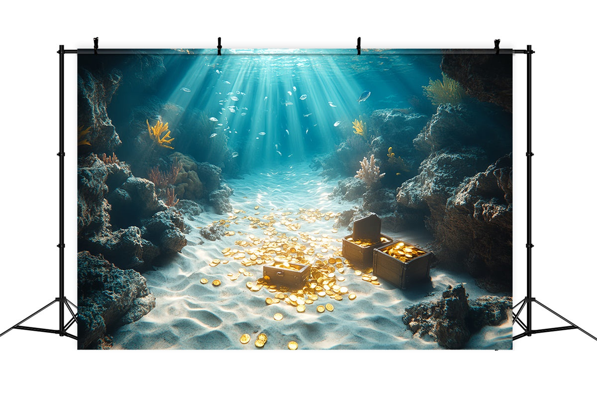 Underwater Backdrop Coral Coins Magical Summer Backdrop UK CSH5-95