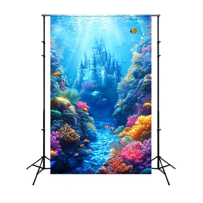 Underwater Backdrop Magical Castle Fantasy Summer Backdrop UK CSH5-98
