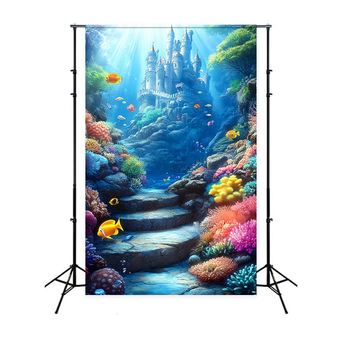 Underwater Backdrop Ocean Palace Magical Summer Backdrop UK CSH5-99