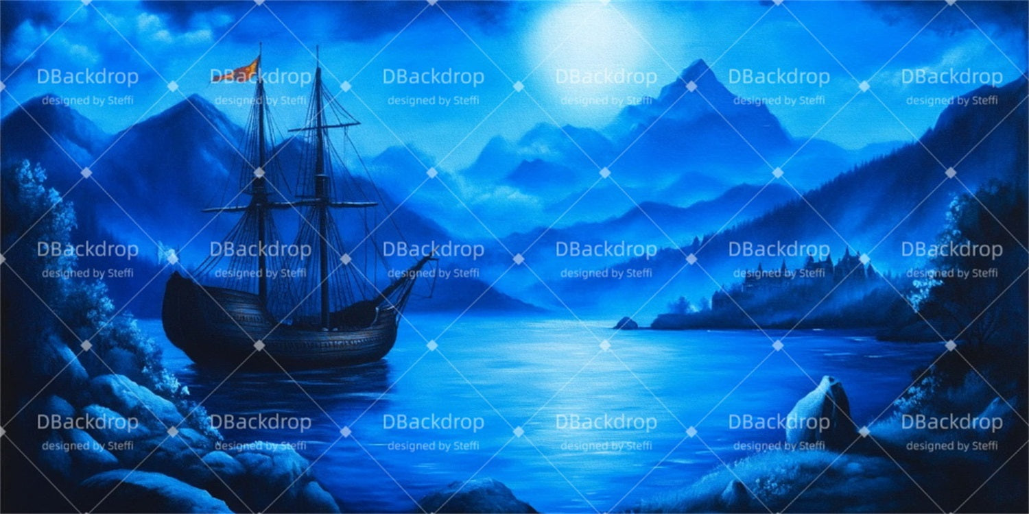 Large Stage Backdrops Ocean Sailboat Theater Backdrop UK CSH510-T105