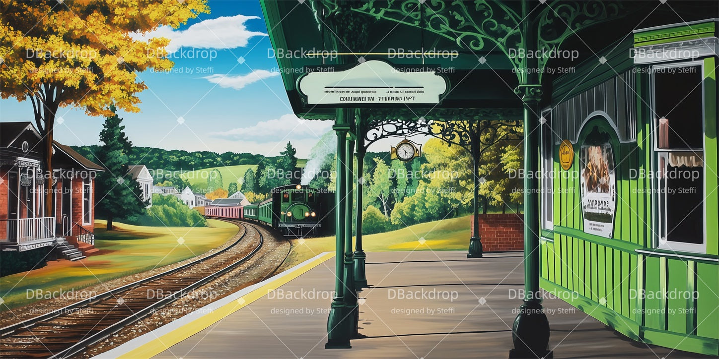 Professional Stage Backdrops Train platform School Play Backdrops UK CSH510-T50