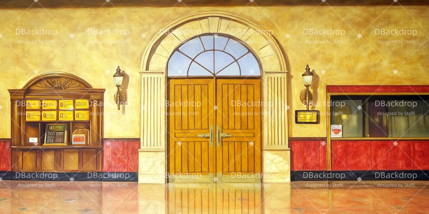 Theater Stage Backdrop Old Train Station School Play Backdrops UK CSH510-T54