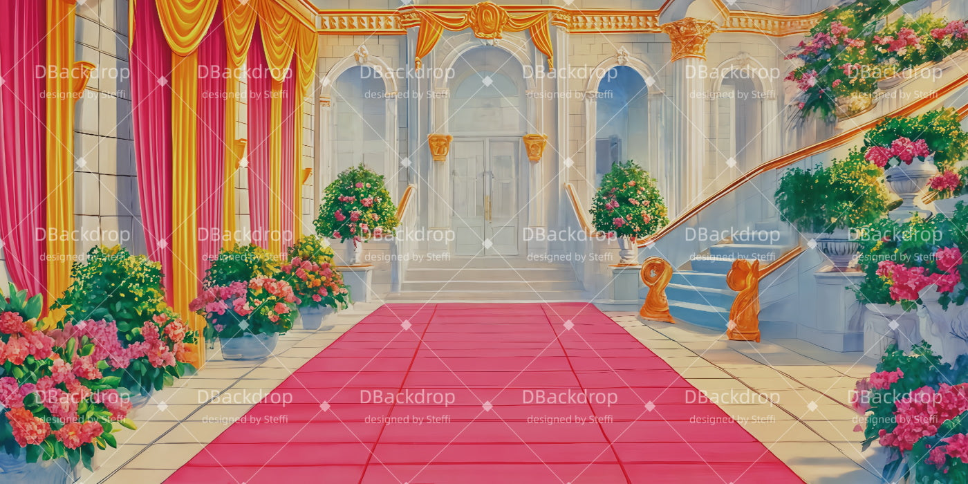 Movie Theater Backdrop Castle Staircase Performance Backdrops UK CSH510-T87