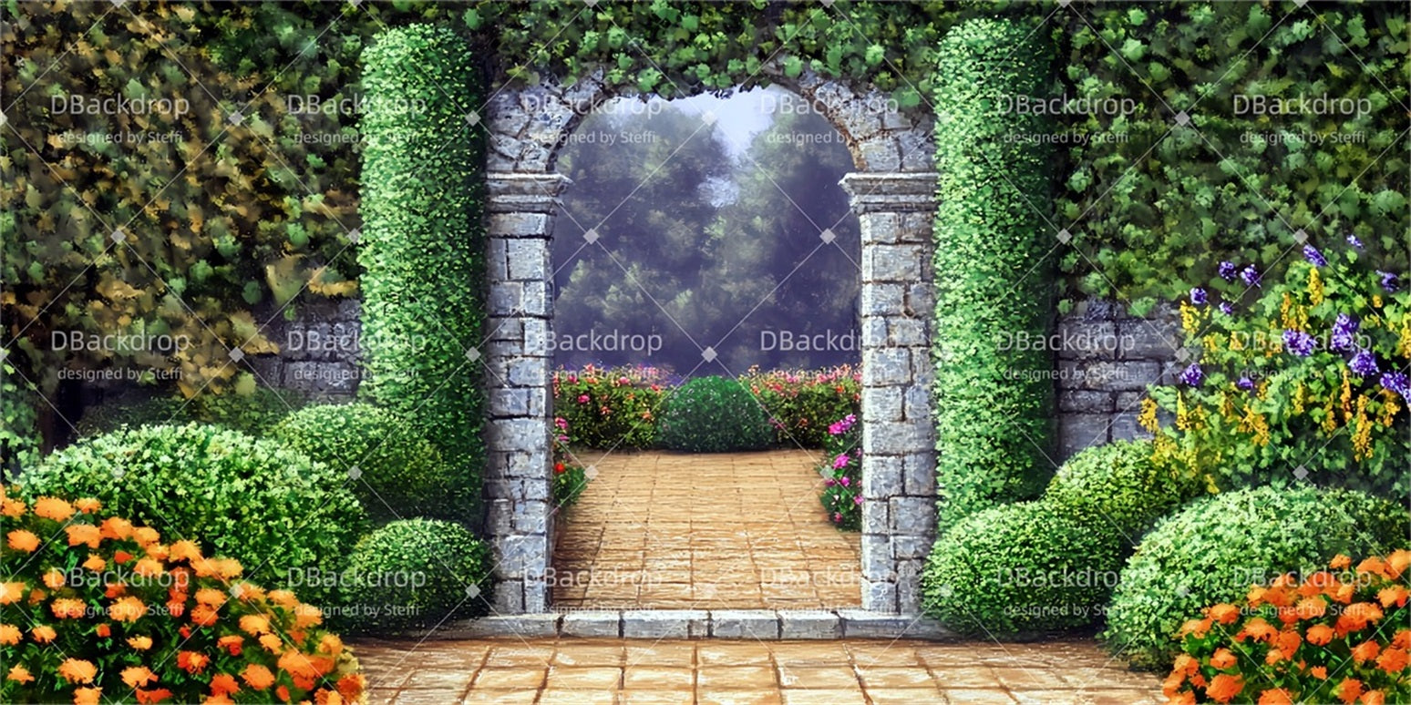 Dance Recital Backdrops Castle Garden Entrance Stage Backdrop UK CSH510-T88