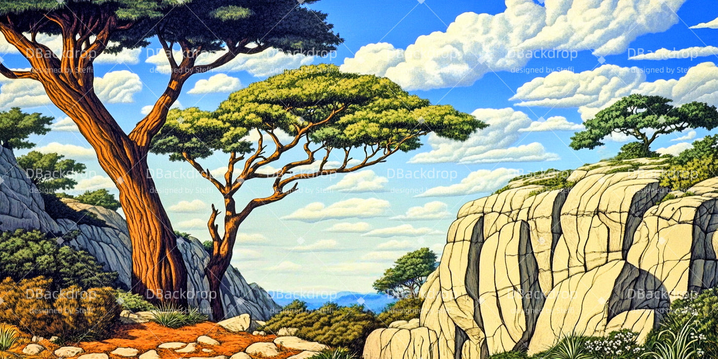 Theater Stage Backdrop Jungle Canyon Dance Recital Backdrop UK CSH510-T96