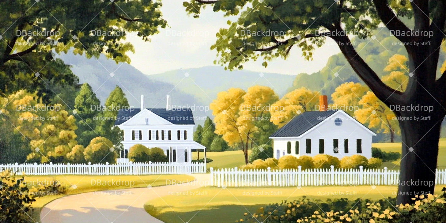 Theater Backdrop Small Town of Bomont Stage Backdrop Ideas UK CSH511-T52