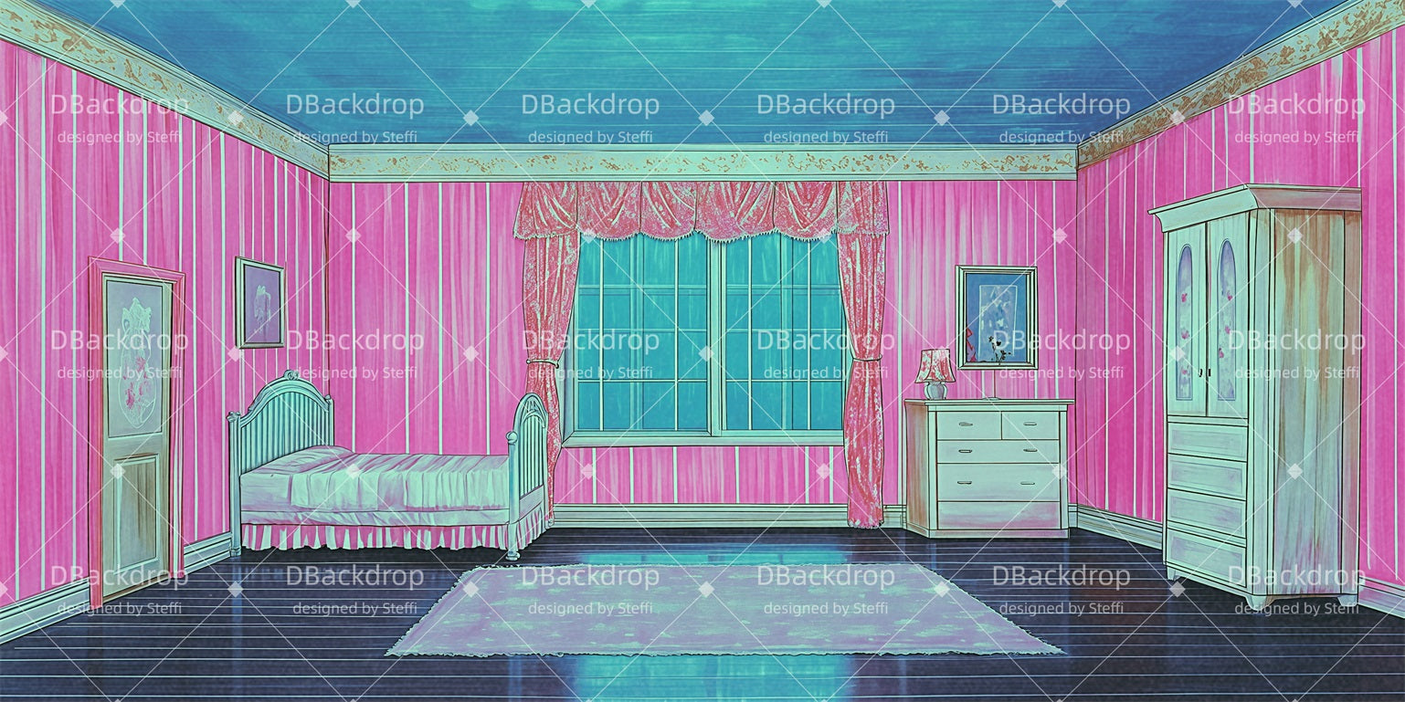 Performance Backdrops Pink Bedroom Backdrop For Theater Play UK CSH511-T63