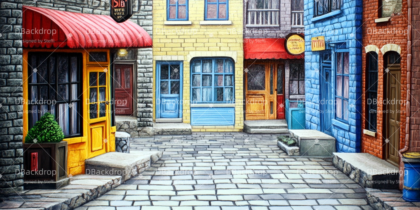 Large Stage Backdrops Small Town Street Performance Backdrops UK CSH511-T65