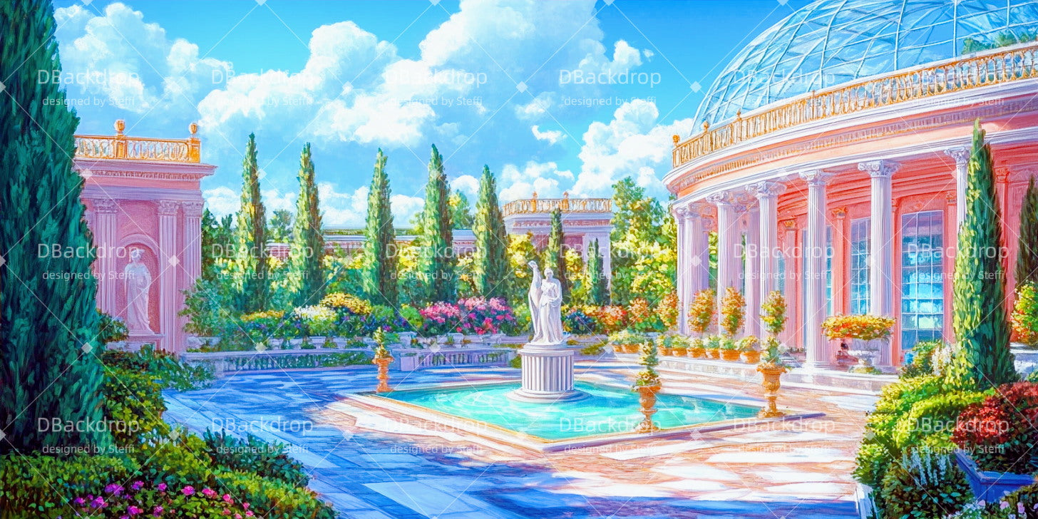 Stage Backdrop Mediterranean Courtyard Theater Backdrops For Sale UK CSH511-T88