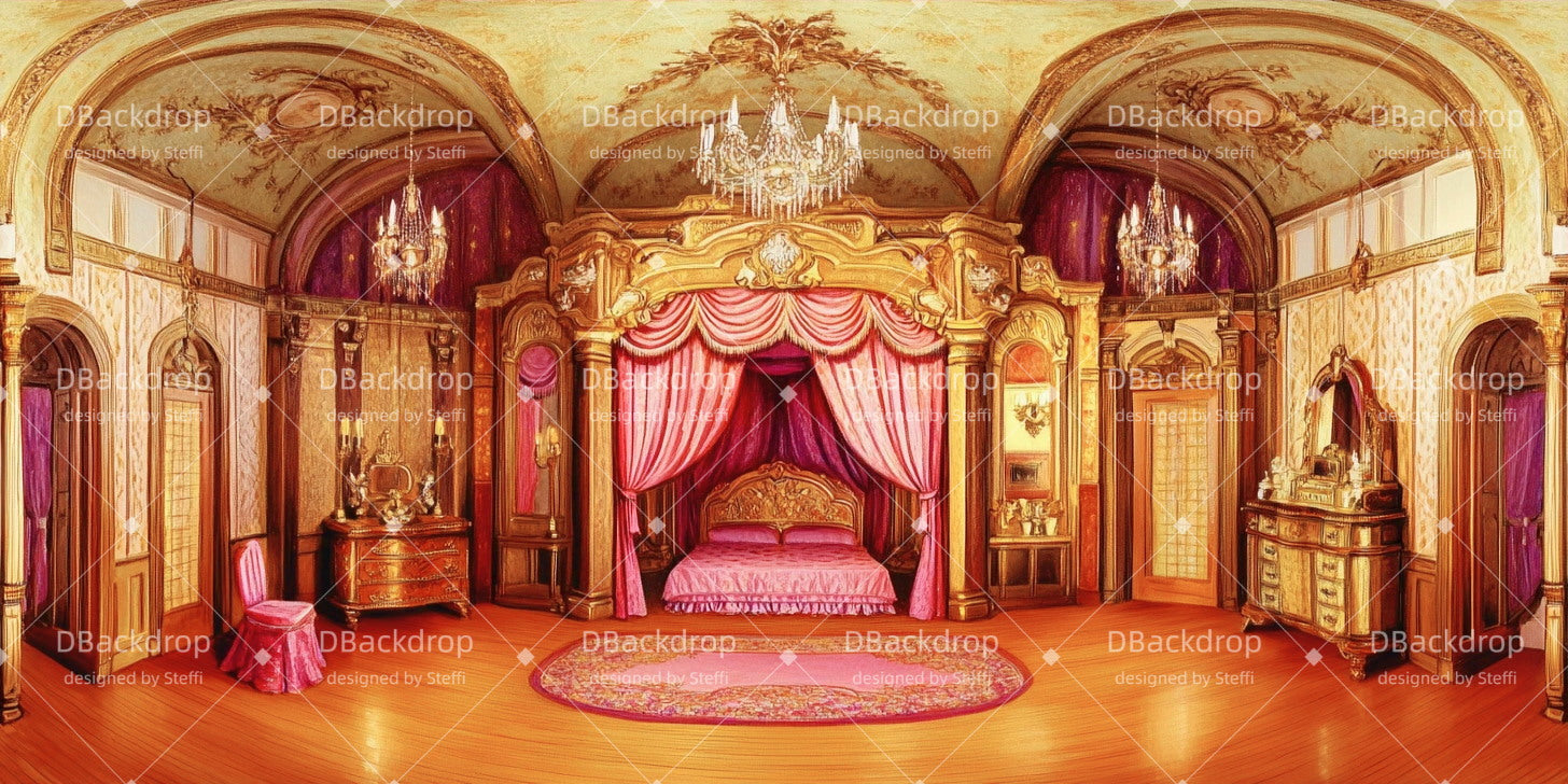 Scenic Backdrops Princess' Bedroom Backdrop For Theater Play UK CSH511-T98