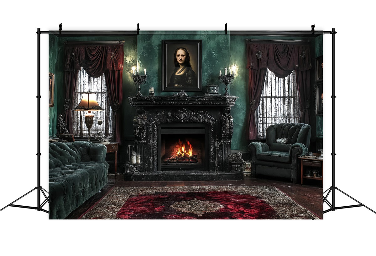 Victorian Backdrops Emerald Fireside Manor Vintage Backdrops UK CSH57-105