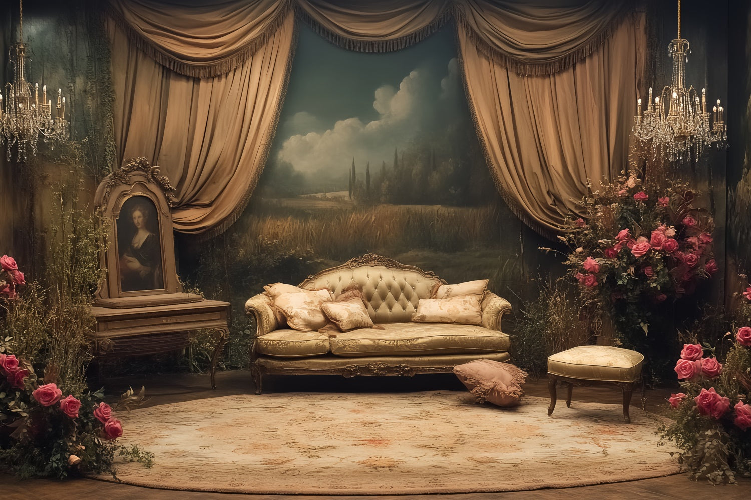 Vintage Backdrops Rustic Elegance Parlor Victorian Backdrops UK CSH57-106