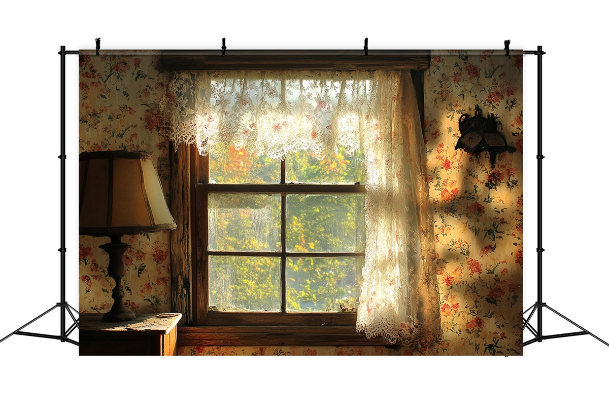 Vintage Studio Backdrop Lace Afternoon Window Backdrop UK CSH57-117