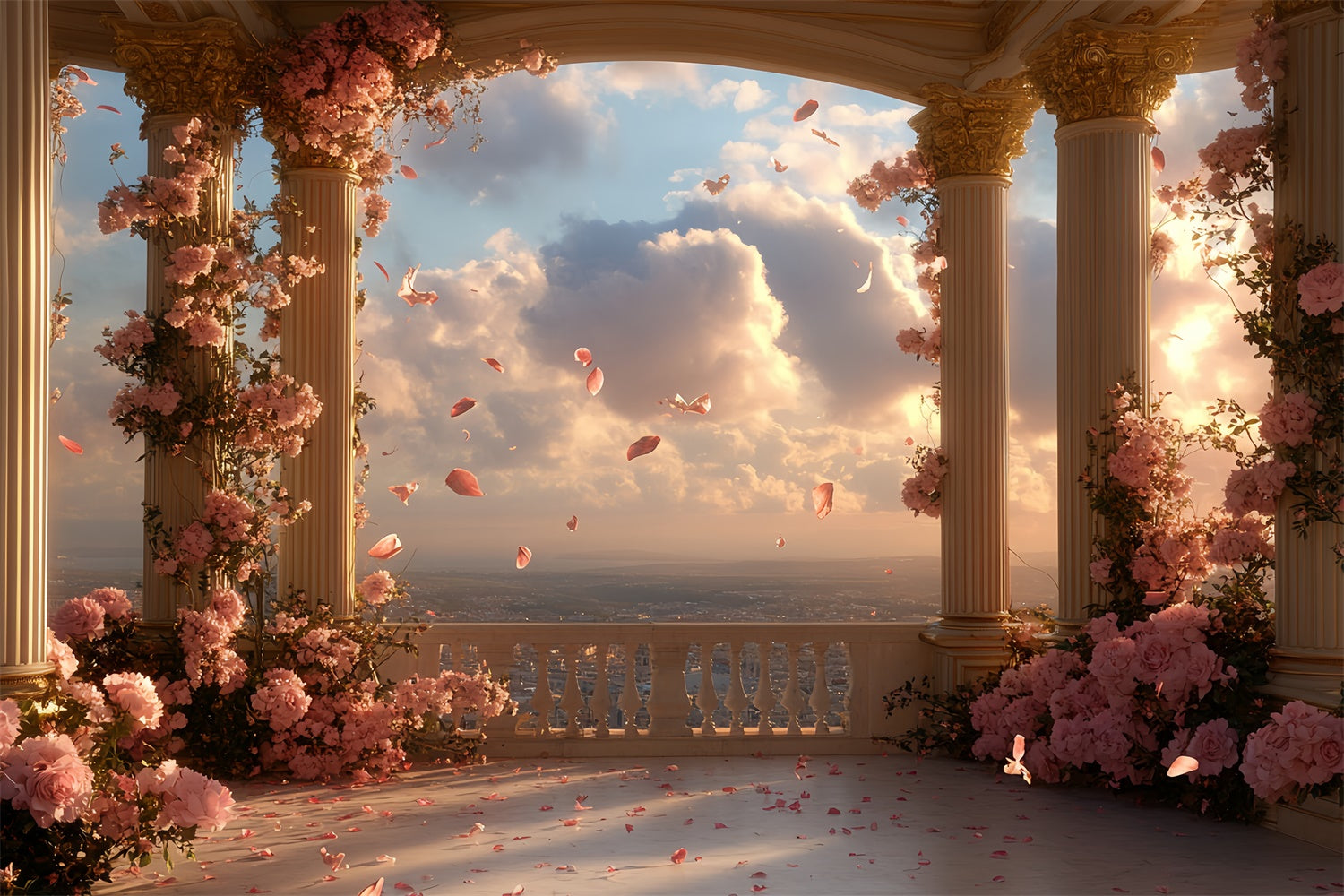Baroque Backdrop Petal Skies Balcony Vintage Studio Backdrop UK CSH57-120