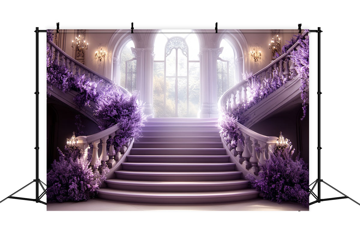 Vintage Backdrops Lavender Staircase Ballroom Backdrop UK CSH57-123