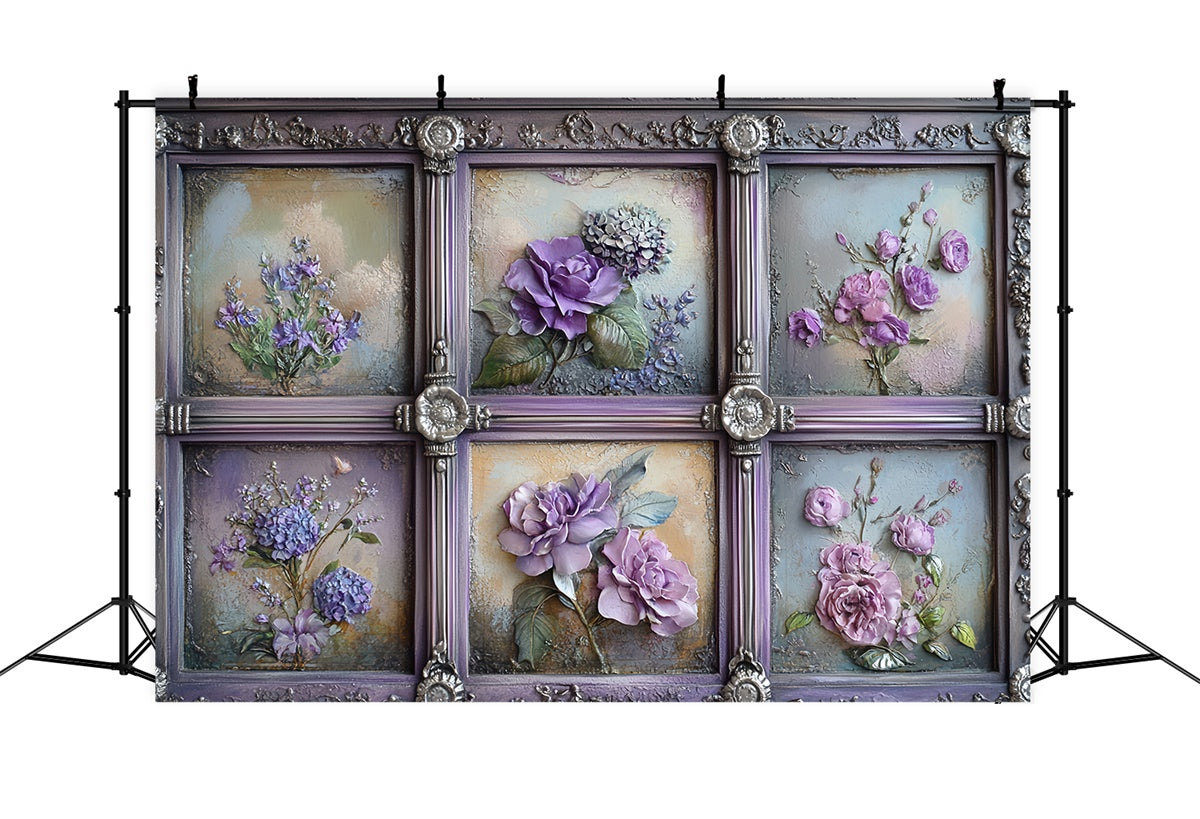 Victorian Photo Backdrop Floral Frame Vintage Backdrops UK CSH57-125