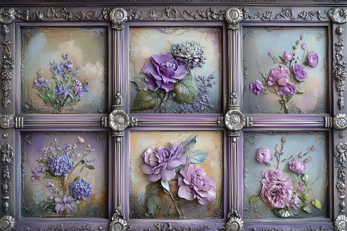Victorian Photo Backdrop Floral Frame Vintage Backdrops UK CSH57-125
