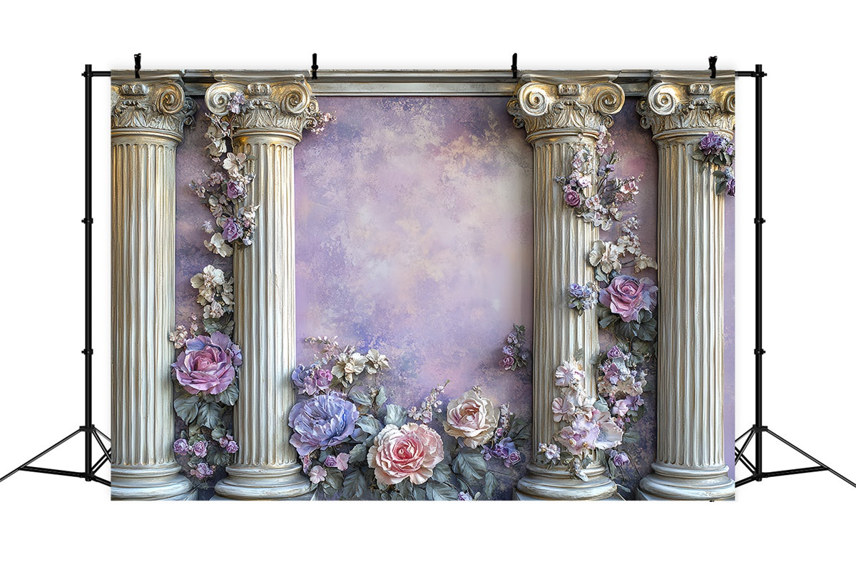 Vintage Wall Backdrop Floral Pillar Victorian Backdrops UK CSH57-126