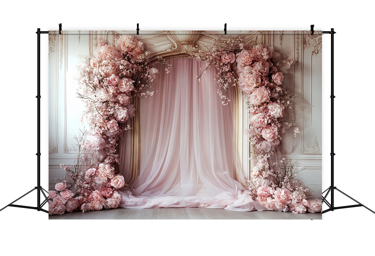 Rococo Backdrop Blush Bloom Curtain Vintage Photo Backdrop UK CSH57-129