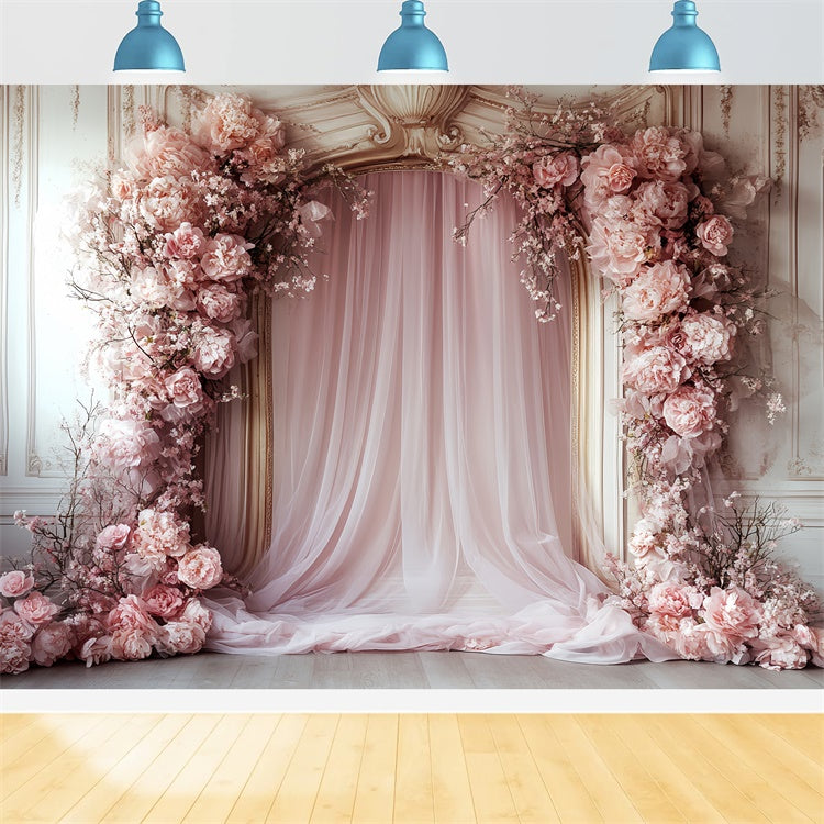 Rococo Backdrop Blush Bloom Curtain Vintage Photo Backdrop UK CSH57-129