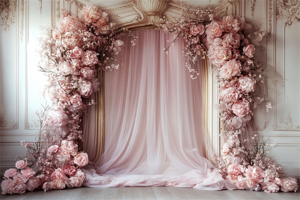 Rococo Backdrop Blush Bloom Curtain Vintage Photo Backdrop UK CSH57-129