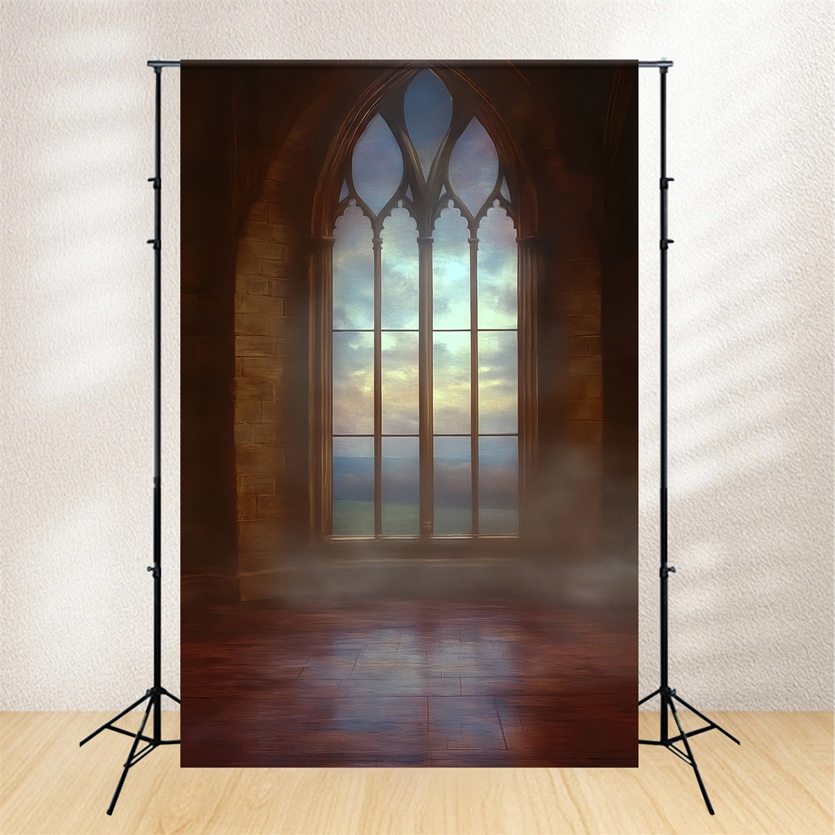 Vintage Photo Backdrop Gothic Sunrise Window Backdrop UK CSH57-133