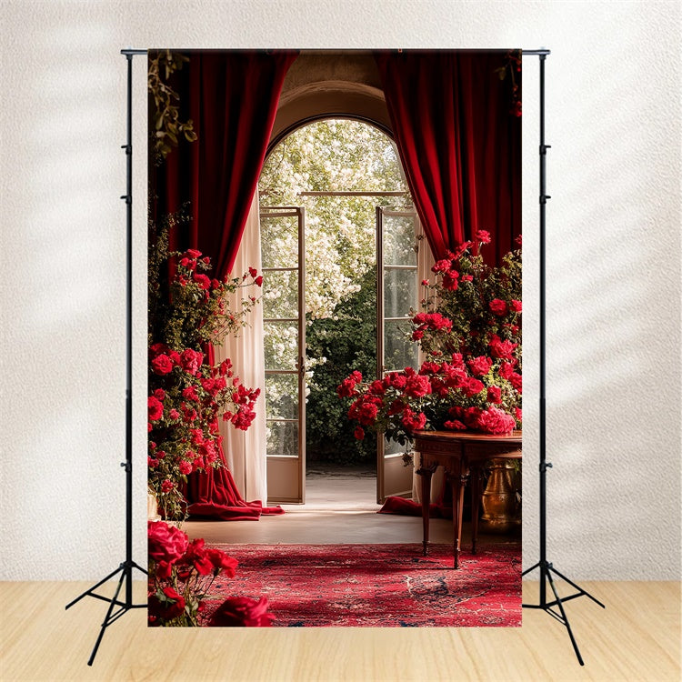 Vintage Photography Backdrop Rose Arch Romance Backdrop UK CSH57-139