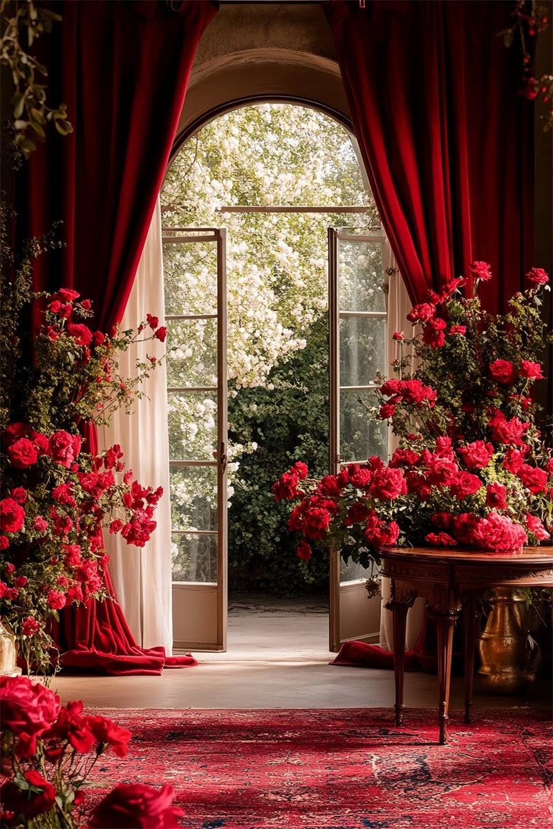 Vintage Photography Backdrop Rose Arch Romance Backdrop UK CSH57-139