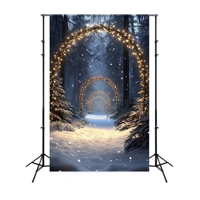 Snow Forest Backdrop Enchanted Lighted Pathway Backdrop UK CSH57-152