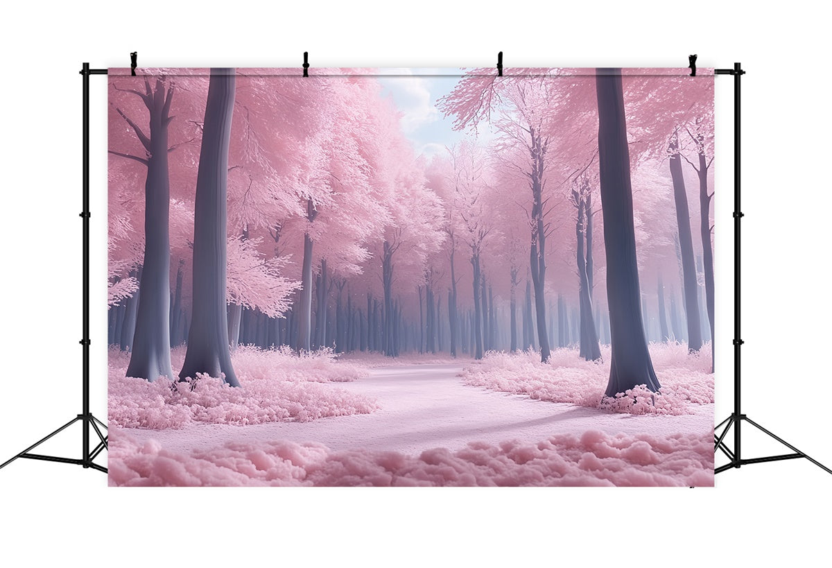 Fantasy Forest Backdrop Soft Pink Twilight Trail Backdrop UK CSH57-153