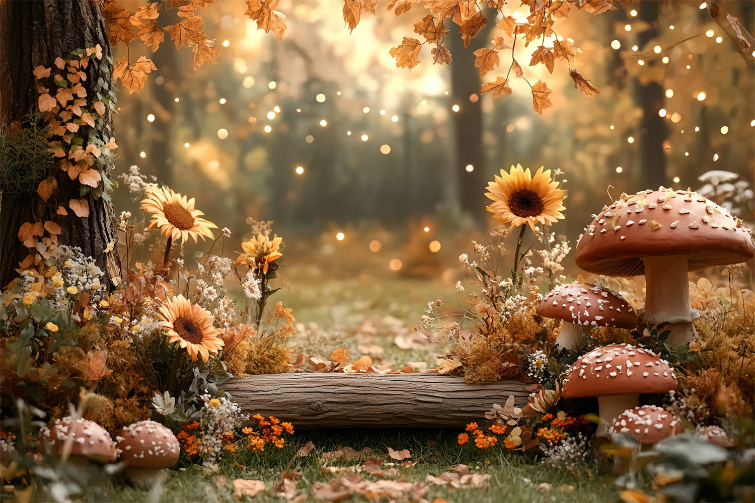Fall Forest Backdrop Sunflower Forest Nook Backdrop UK CSH57-156