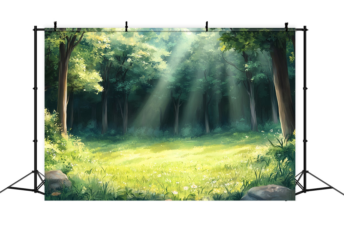 Photo Backdrop Forest Gentle Meadow Sunbeams Backdrop UK CSH57-158