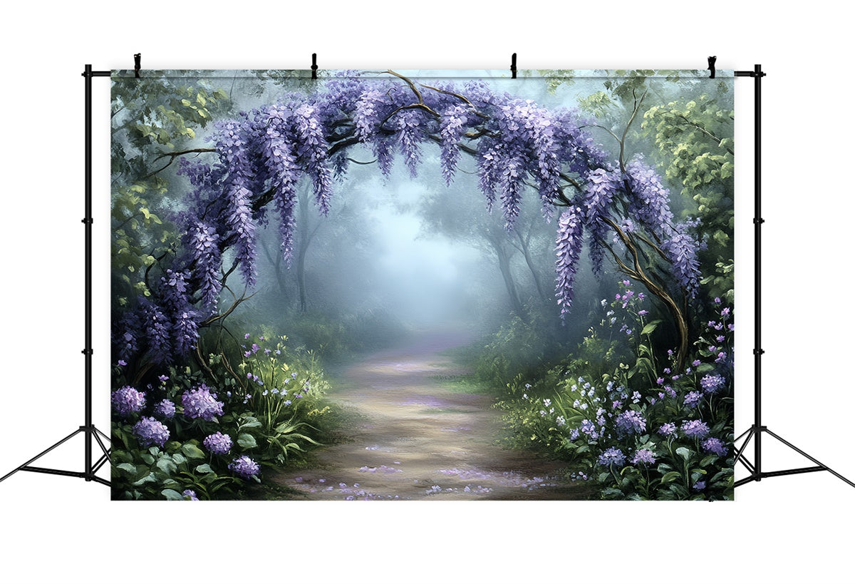 Forest Backdrop Photography Lavender Archway Path Backdrop UK CSH57-161