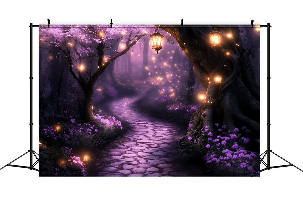 Enchanted Forest Backdrop Mystic Purple Glow Path Backdrop UK CSH57-164