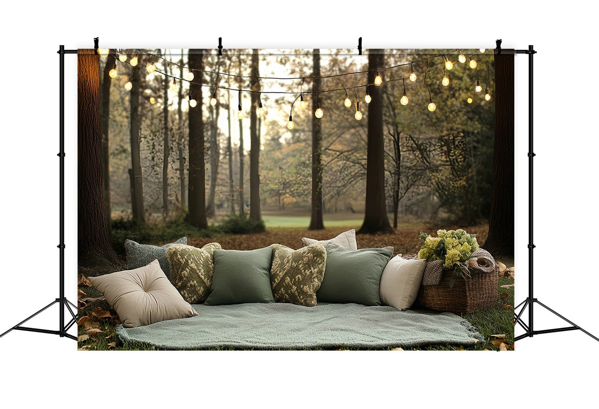 Photo Backdrop Forest Twilight Picnic Setup Backdrop UK CSH57-165