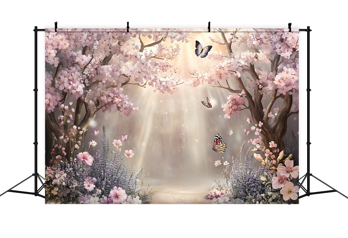 Forest Photography Backdrop Cherry Bloom Glow Backdrop UK CSH57-167
