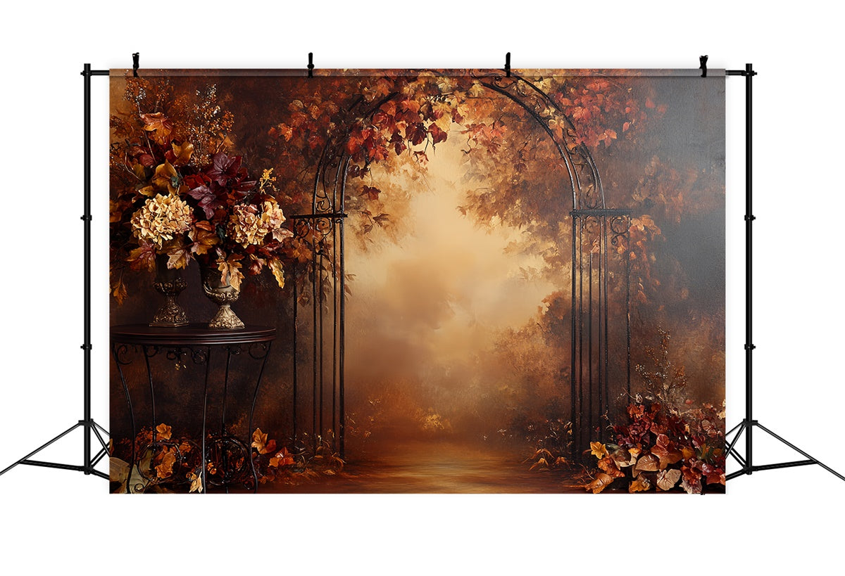 Fall Photoshoot Backdrop Fall Romance Iron Arch Backdrop UK CSH57-185