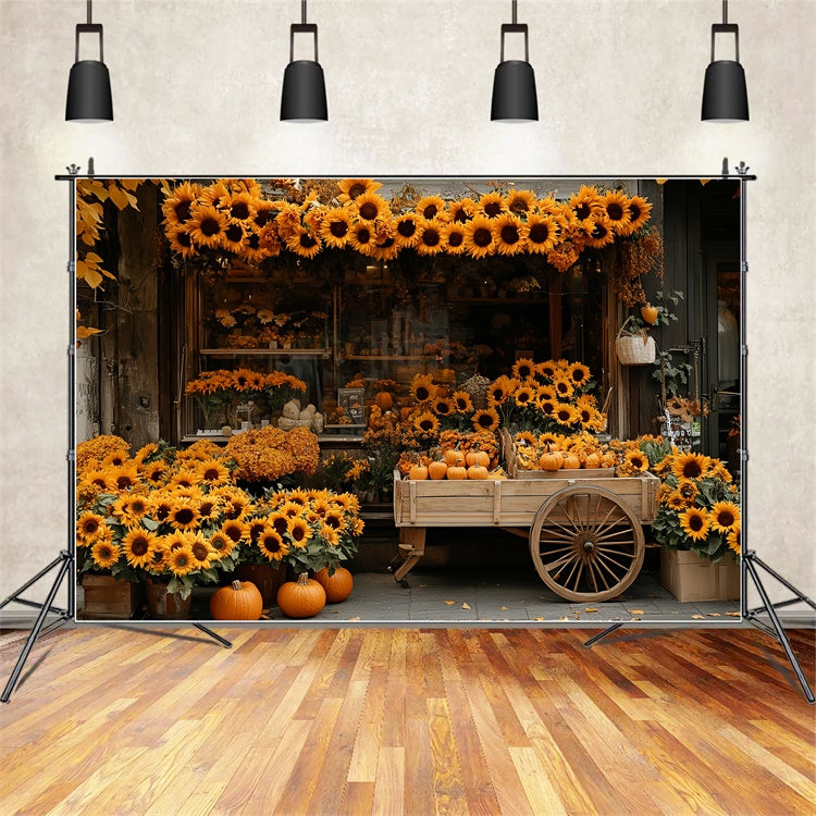 Fall Photography Backdrops Country Flower Market Backdrop UK CSH57-188