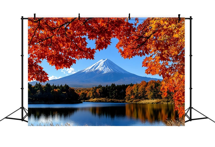 Fall Photoshoot Backdrop Maple Tranquil Mountain Backdrop UK CSH57-191