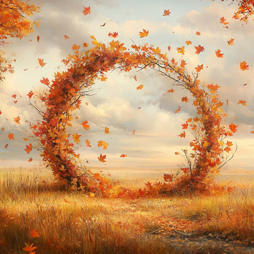 Autumn Leaves Backdrop Meadow Falling Leaves Ring Backdrop UK CSH57-193