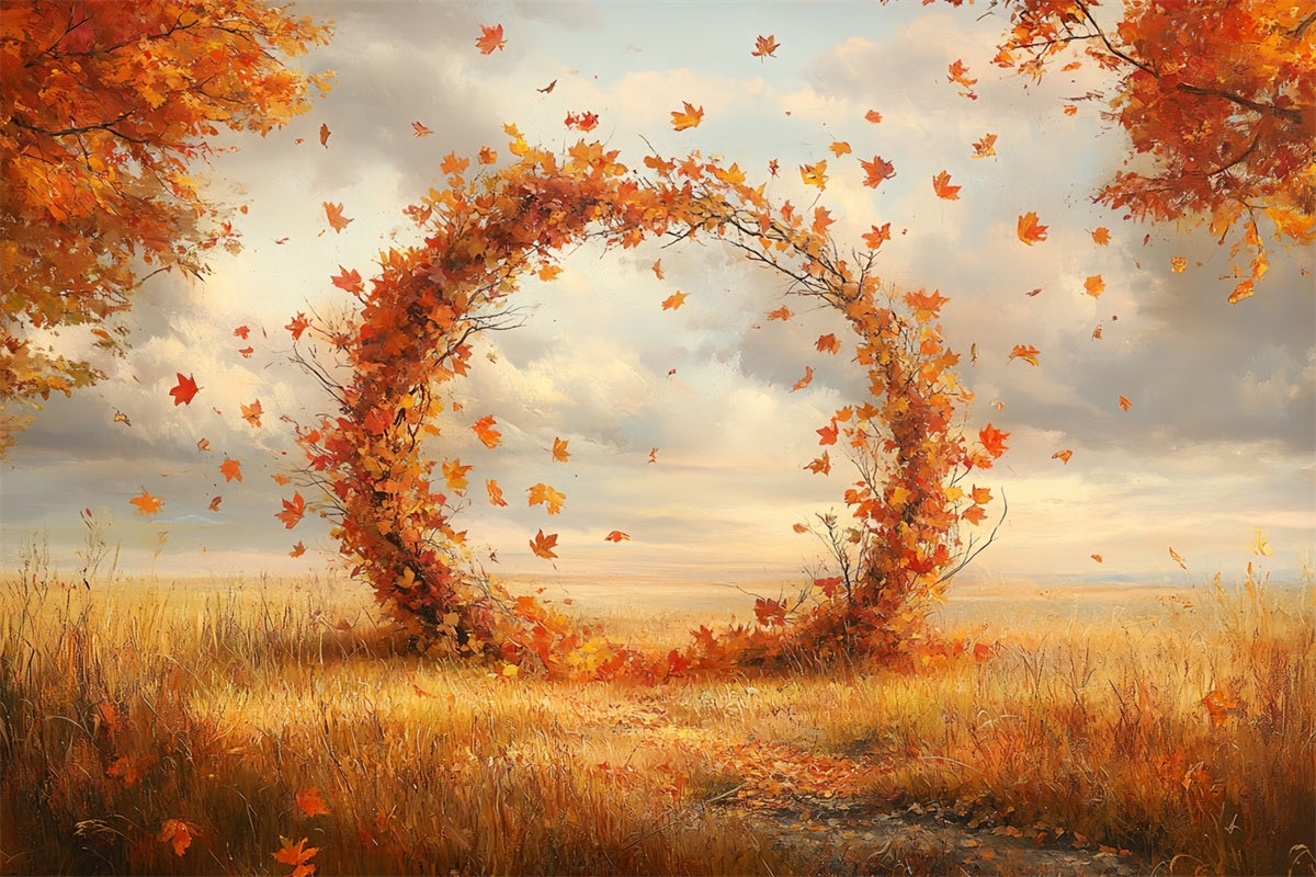 Autumn Leaves Backdrop Meadow Falling Leaves Ring Backdrop UK CSH57-193