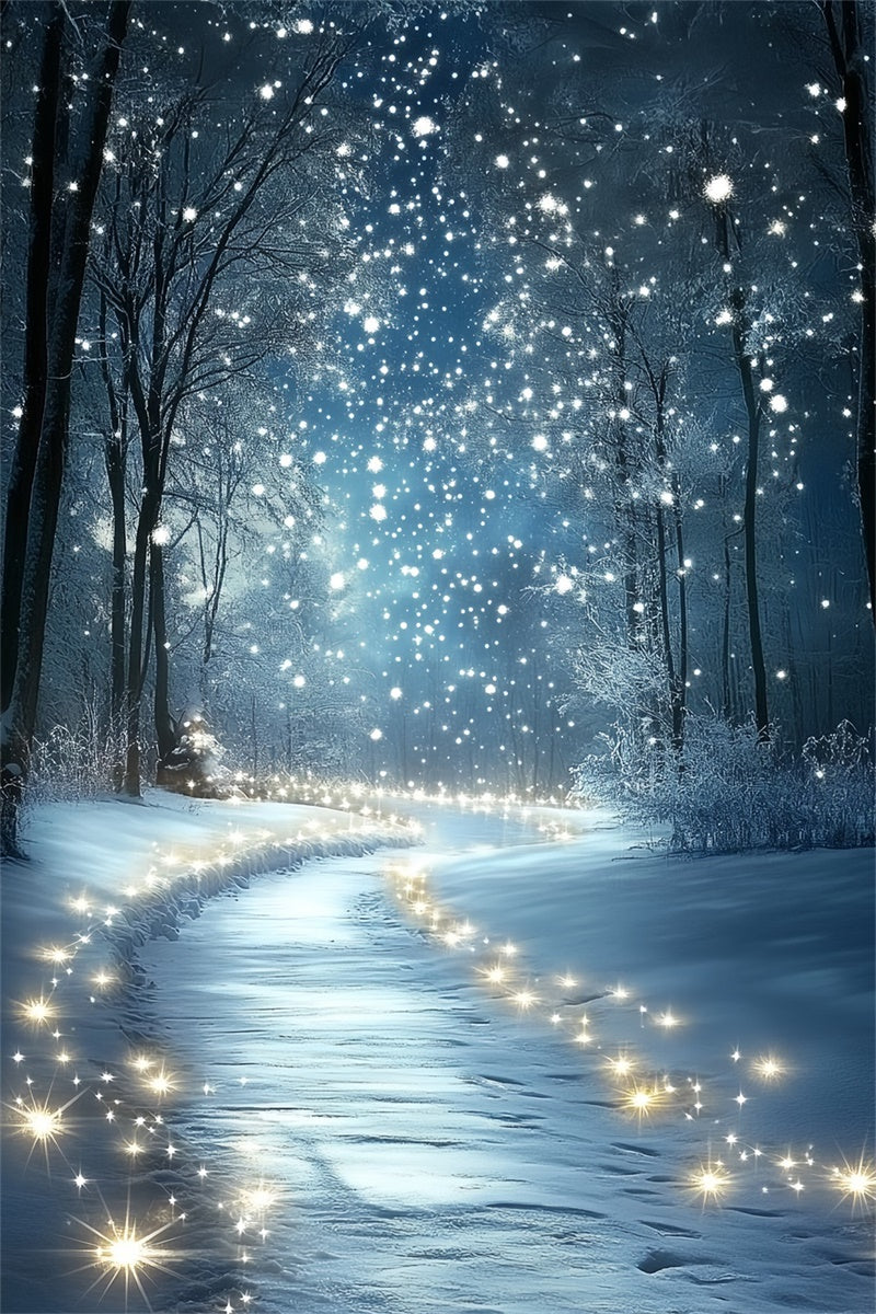 Winter Wonderland Backdrop Midnight Snow Sparkle Backdrop UK CSH57-201