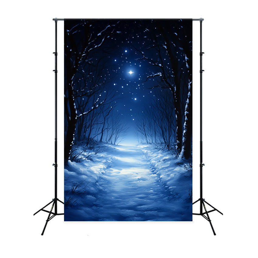 Winter Forest Backdrop Silent Midnight Woods Backdrop UK CSH57-202