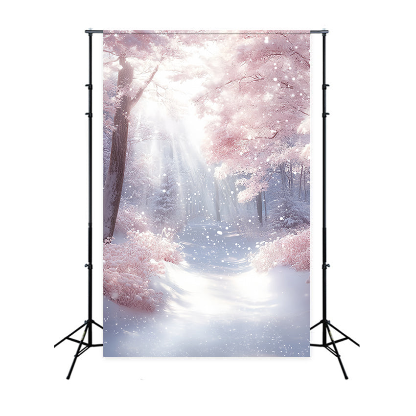 Winter Snow Backdrop Snowlight Pink Dream Backdrop UK CSH57-203