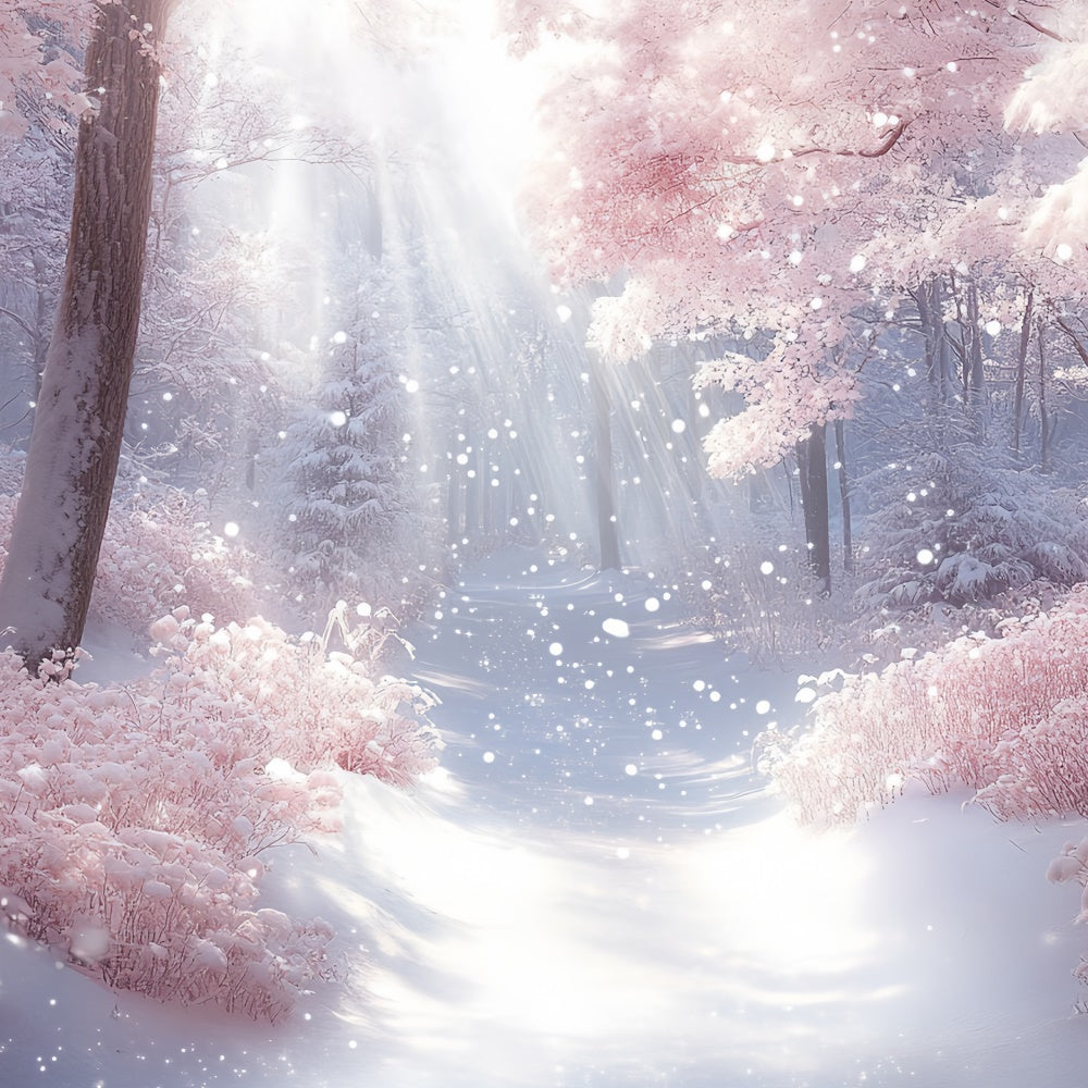 Winter Snow Backdrop Snowlight Pink Dream Backdrop UK CSH57-203