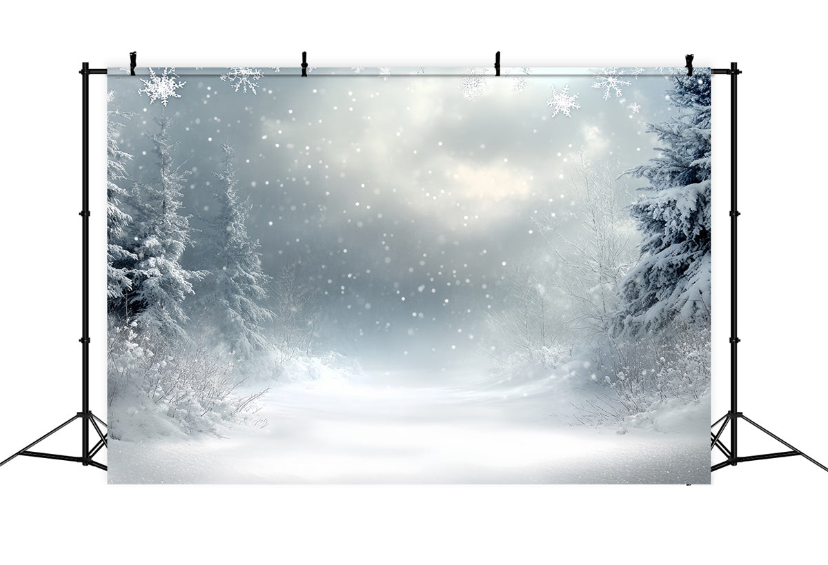 Winter Wonderland Backdrop Silent Snowfall Mist Backdrop UK CSH57-210