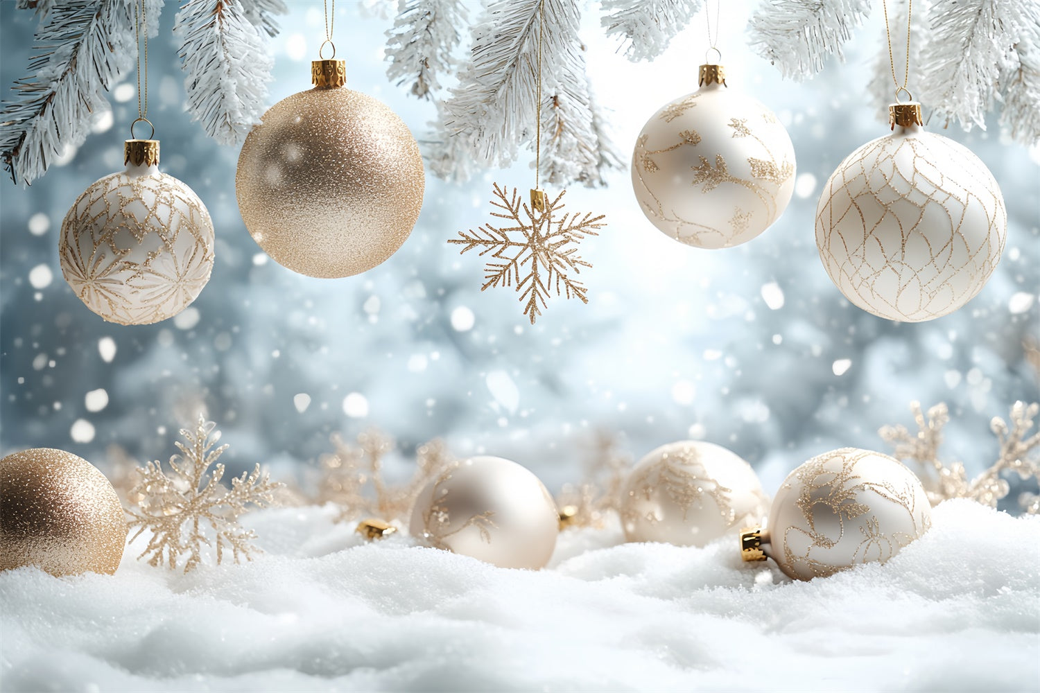 Winter Scene Backdrop Elegant Holiday Glow Backdrop UK CSH57-214