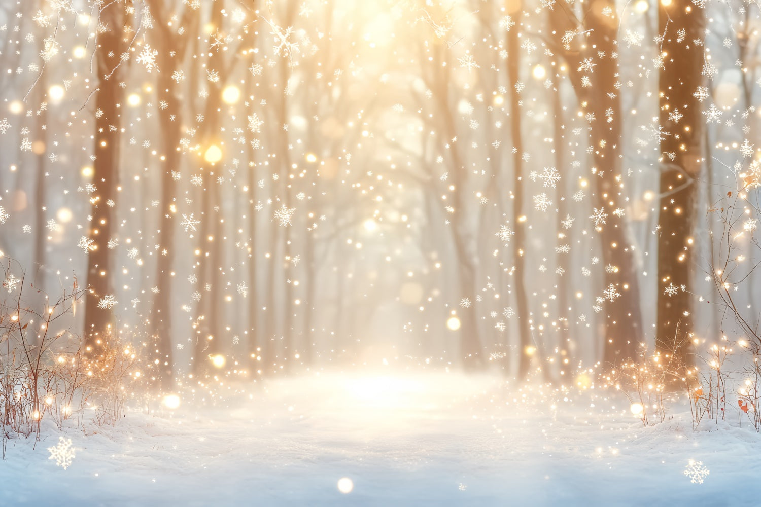 Winter Forest Backdrop Frosty Twilight Sparkle Backdrop UK CSH57-215